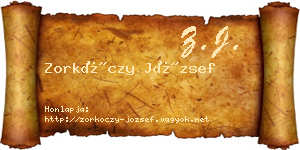 Zorkóczy József névjegykártya